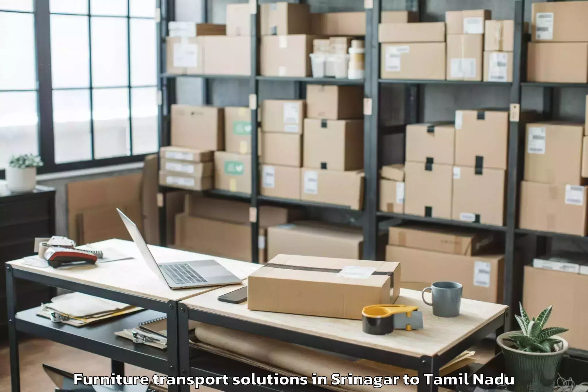 Expert Srinagar to Andippatti Furniture Transport Solutions